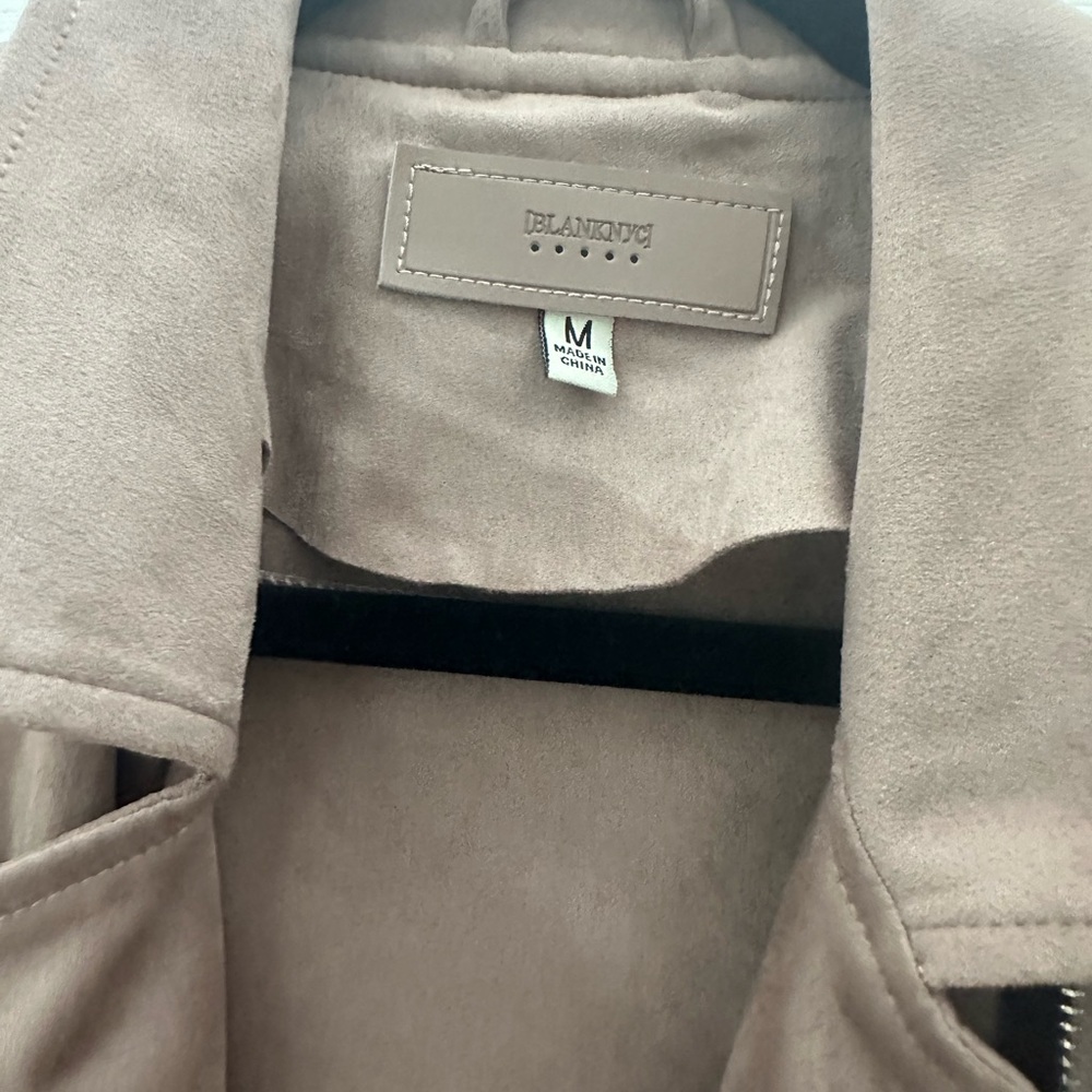 Blank NYC Taupe Suede moto Jacket M - Picture 6 of 7